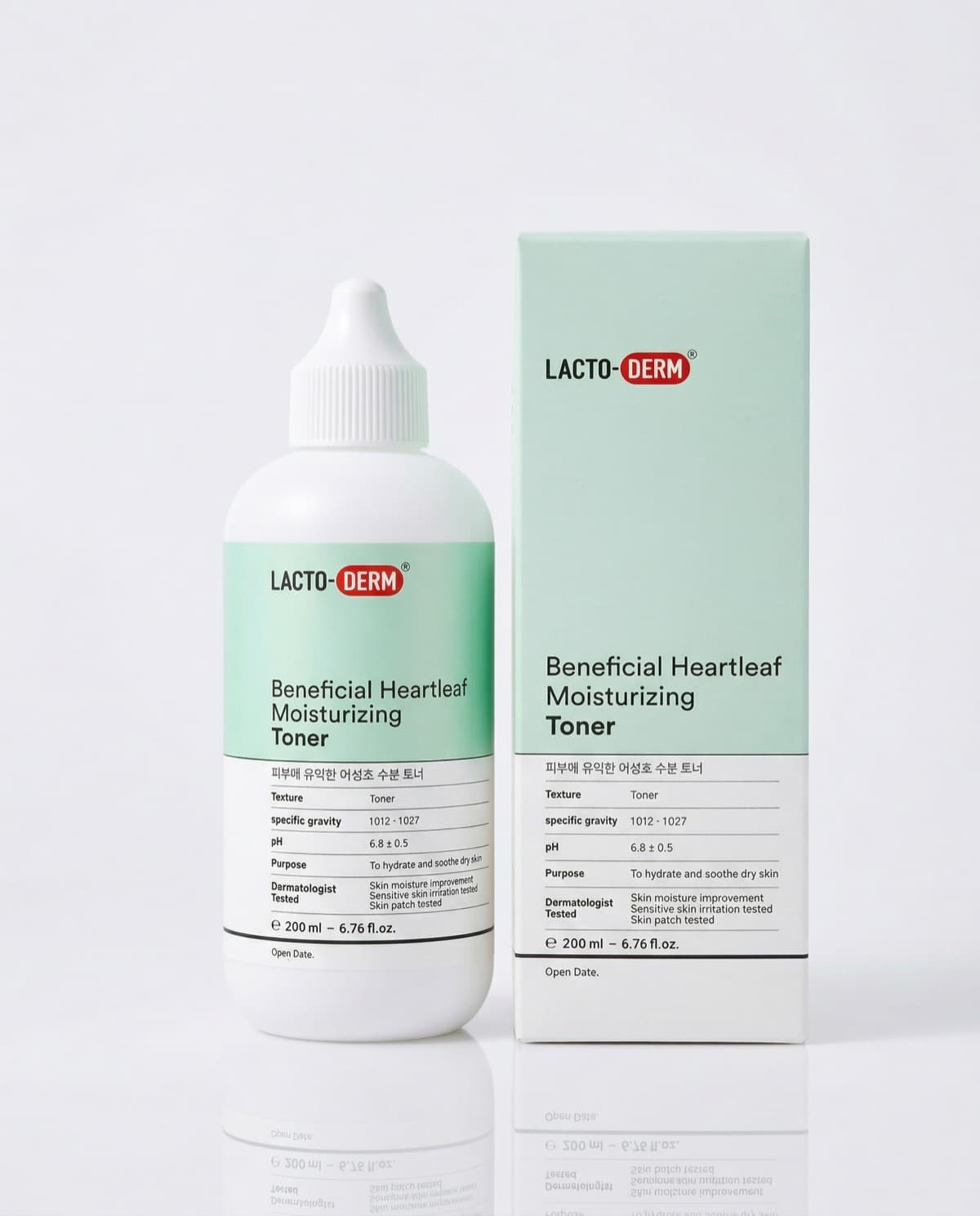 Lacto-Derm Beneficial Heartleaf Moisturizing Toner, увлажняющий тонер с хауттюйнией, 200мл