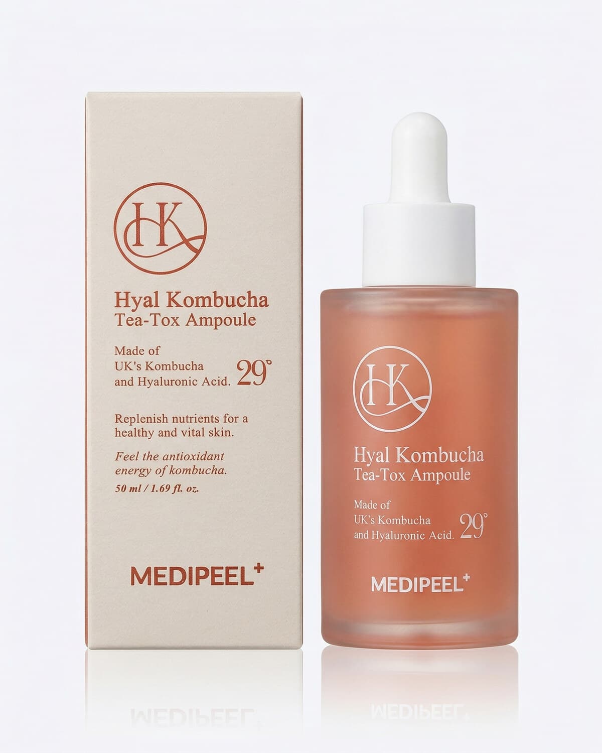 Medi-Peel Hyal Kombucha Tea-Tox Ampoule, сыворотка с 70% комбучи и липосомальными керамидами, 50мл