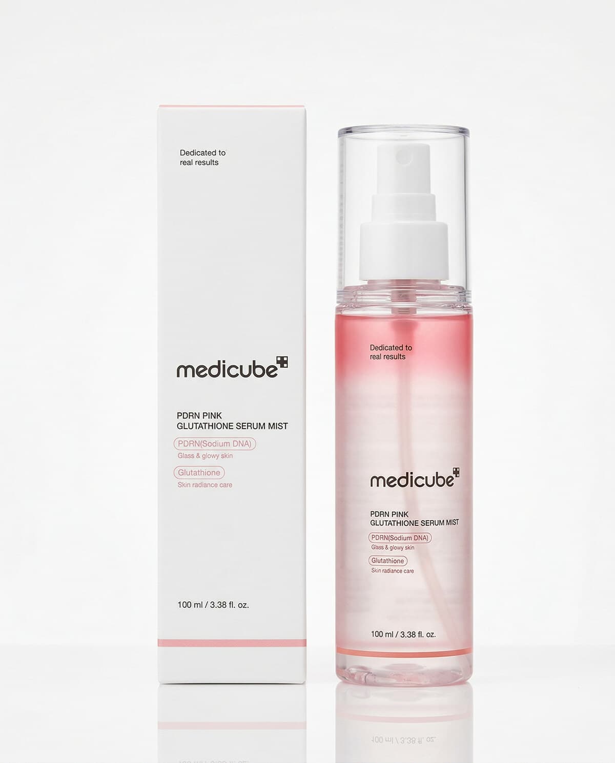 Medicube PDRN Pink Glutathione Serum Mist, двухфазный тонизирующий серум-мист