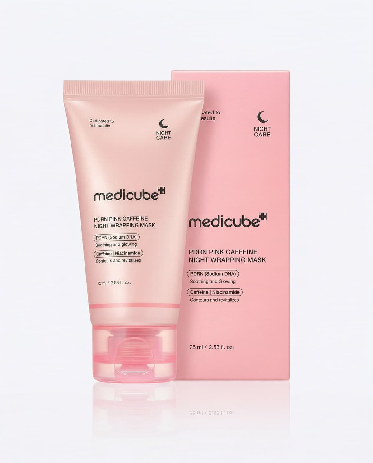 Medicube PDRN Pink Caffeine Night Wrapping Mask, лимфодренажная ночная маска-плёнка, 75мл
