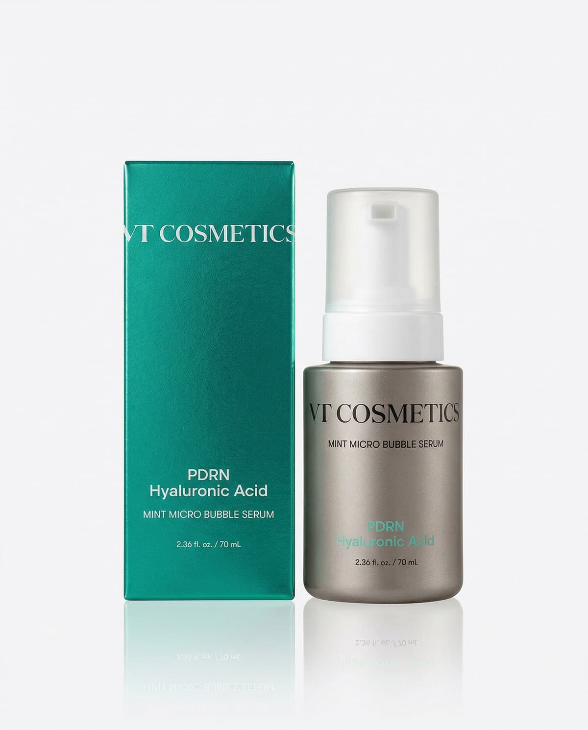 VT Cosmetics PDRN Hyaluronic Mint Micro Bubble Serum, микропузырьковая сыворотка с ПДРН и гиалуронкой