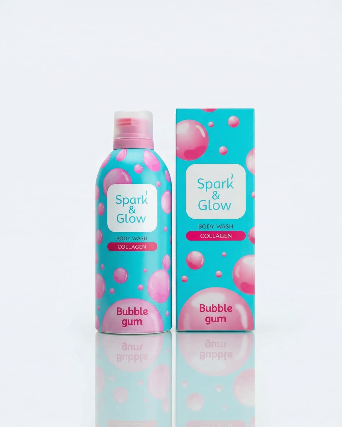 Spark&Glow Bubble Gum Body Wash, гель-пена для душа с ароматом жвачки, 350мл